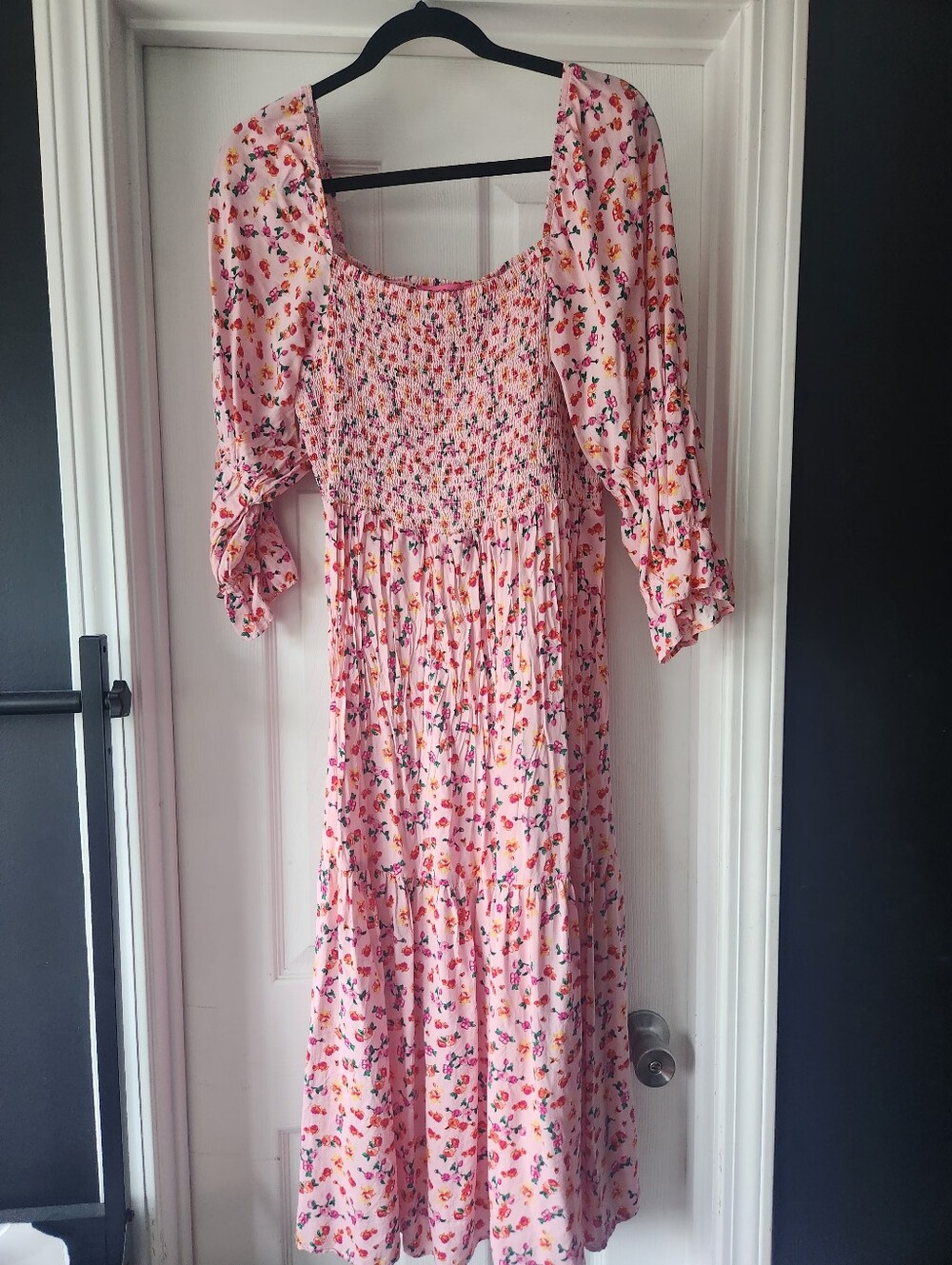 Betsey Johnson Pink Floral Smocked Dress